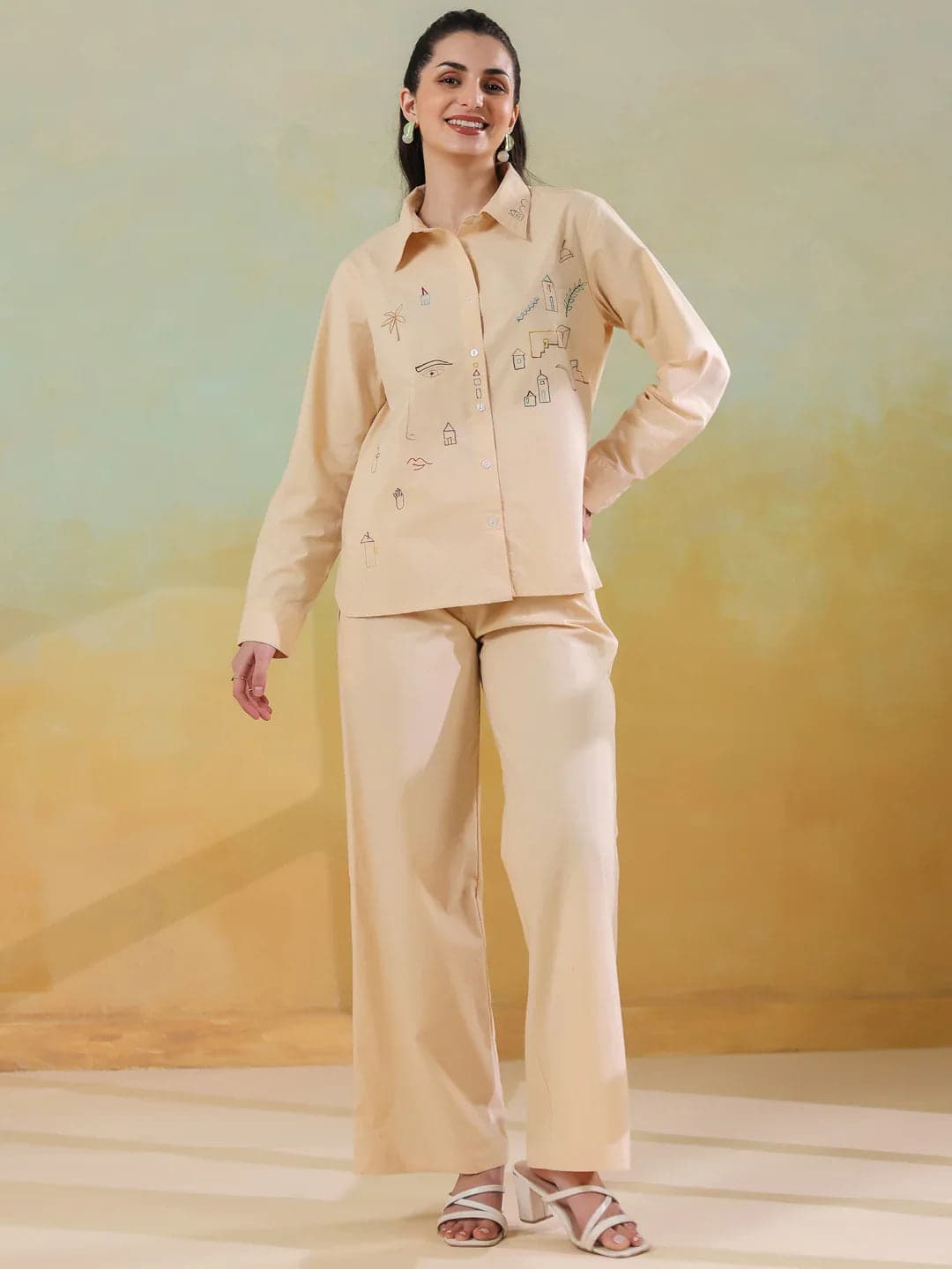 Mokogai Vanilla Collar Twin Set